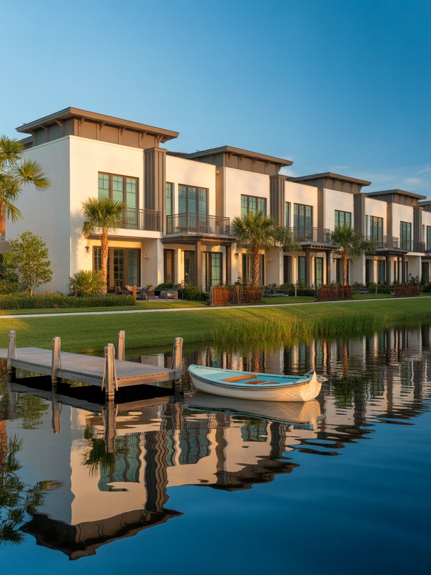 Lakeview at Holden luxury townhomes render